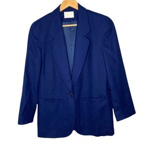 VTG Pendleton Wool Blazer Women Size 8 Blue Pockets Office Business *